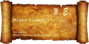 Miska Elemér névjegykártya